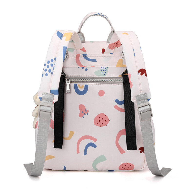 Neue Mama Tasche Mode druck Wickelt asche Rucksack große Kapazität Kontrast farbe Baby tasche für Mutter leichte Mutter Reisetasche