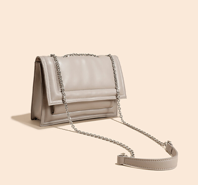 Bisi Goro – sacs à main en peau de mouton véritable pour femmes, sac à bandoulière de luxe élégant avec chaîne, Simple, 2022