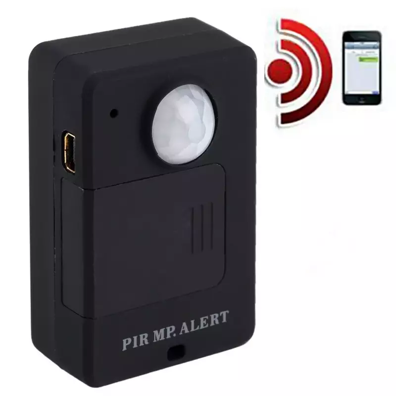 Mini PIR Motion Sensor Wireless Infrared GSM Alarm Monitor Motion Detector Detection Home Anti-theft System with EU Plug Adapter