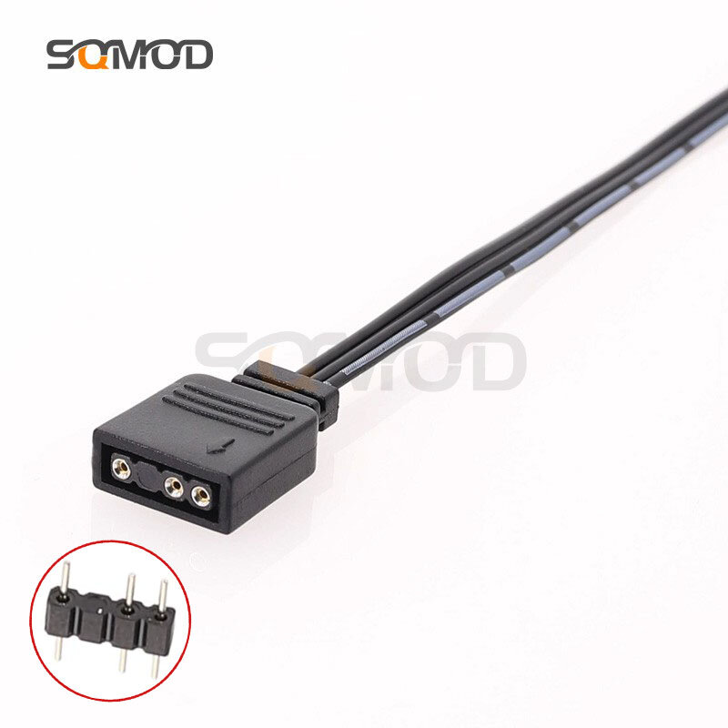 SQMOD-Connecteur adaptateur RVB pour Corsair, câble standard ARGB, 3 broches, 5V, 25cm, 50cm, 100cm