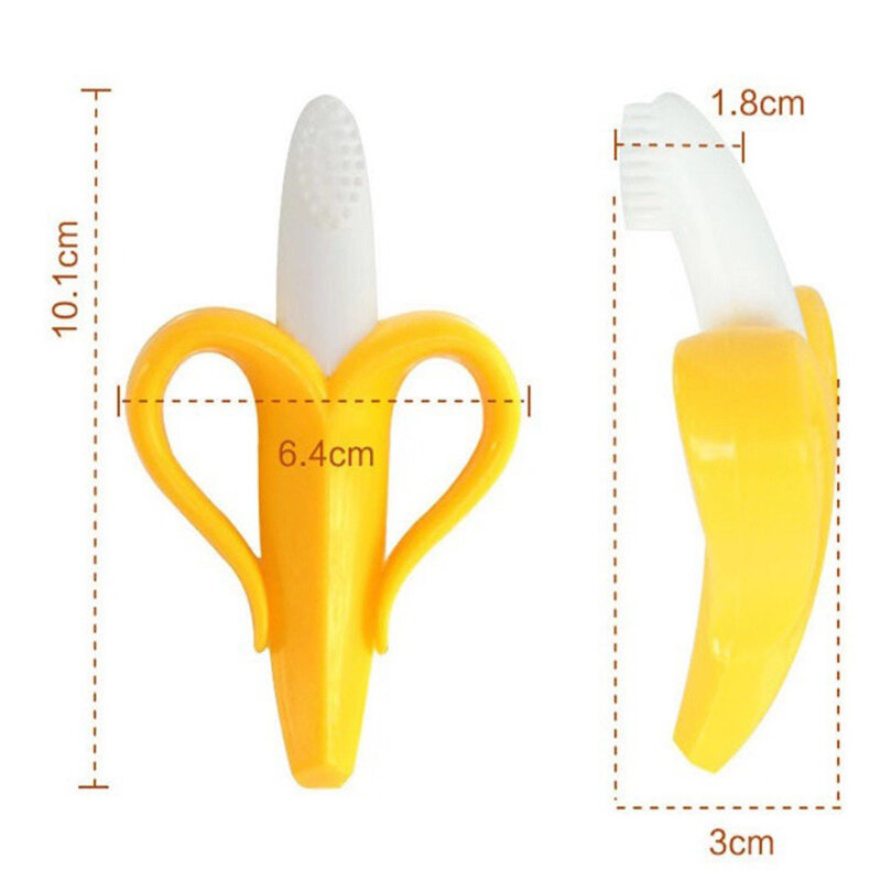 Silicone Training Toothbrush BPA Free Banana Shape Safe Toddle Baby Teether Chew Toys Teething Ring Kids For Infant Chewing