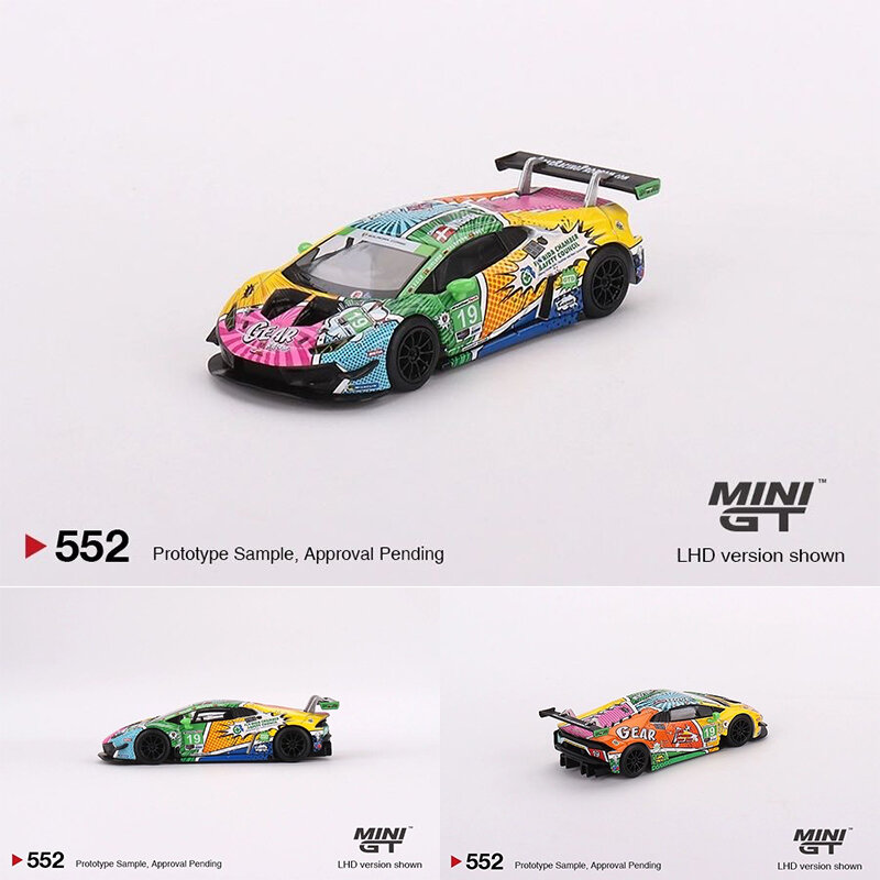 MINIGT-Alloy Diorama Car Model Collection, Carro em miniatura, Diorama, GT3 EVO Gear Racing, IMSA Daytona, 24 Hrs, 1:64, Em estoque, 2019