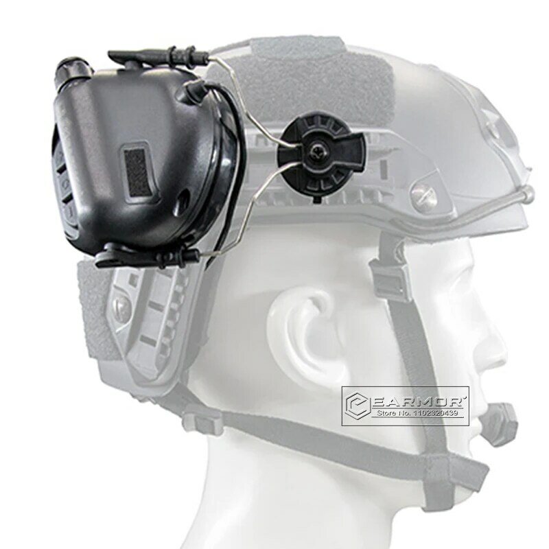 EARMOR M32H MOD3 전술 헬멧 이어폰 전자 슈팅 귀마개 RAC 가이드 어댑터, 항공 통신 헬멧 귀마개