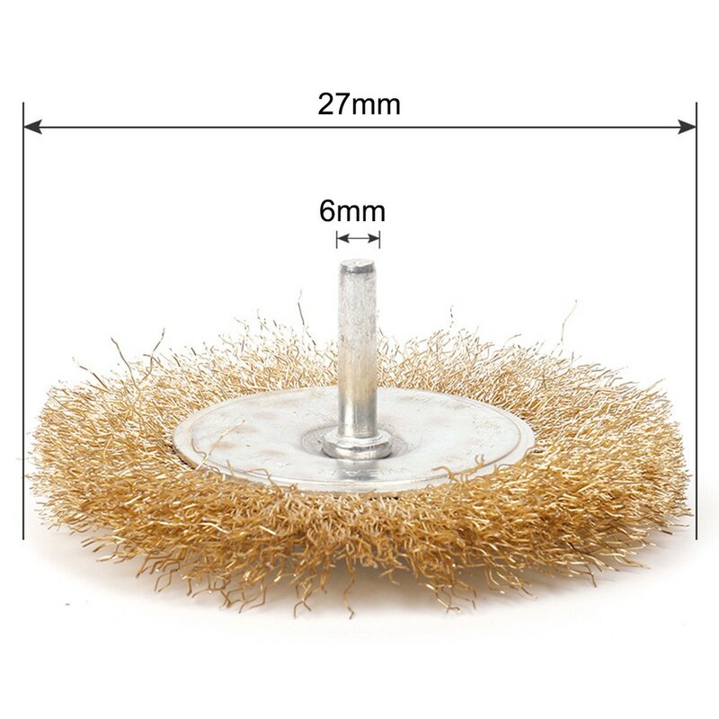 50mm Rust Removal Polishing For Drill Rotary Metal Wire Cup Brush With Hex Shank Parallel Brass Plated Steel Wire Brushes New