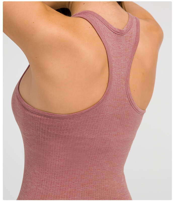 Camiseta sin mangas deportiva para mujer con almohadilla de sujetador extraíble DT140