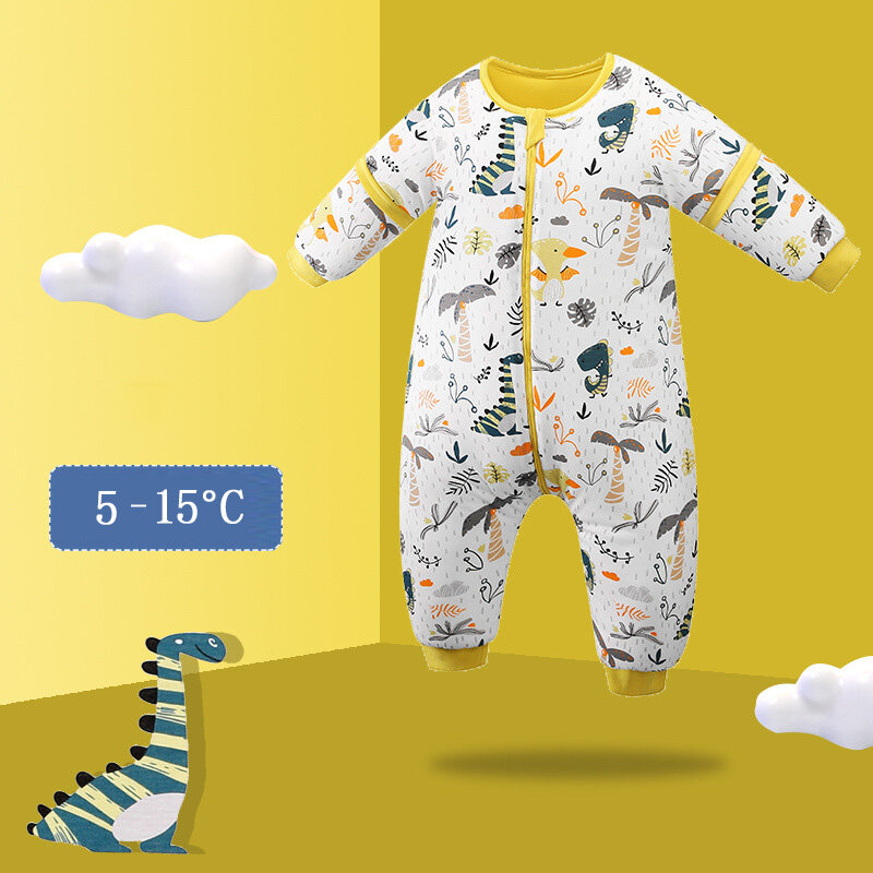 Saco de dormir para bebé, pijamas de algodón con pierna dividida, mono, juego de cama, primavera, Otoño e Invierno