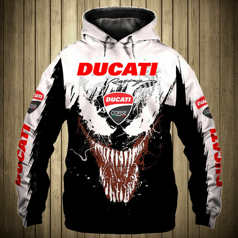 Sweat à capuche avec Logo de moto Ducati pour hommes, impression numérique 3D, mode Harajuku, veste de course de haute qualité, fermeture éclair, nouvelle collection 2022