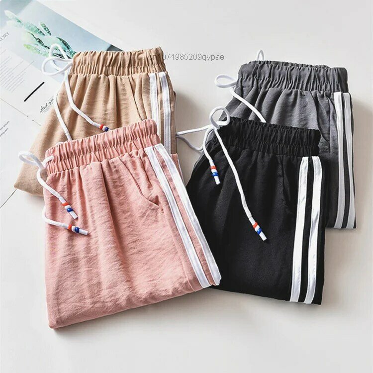 Y2k Sweatpants สำหรับผู้หญิงฤดูร้อน MODE Korea เสื้อผ้ากางเกงกีฬาขนาดใหญ่ Bomber กางเกงสีชมพู Joggers กางเกงเสื้อผ้...