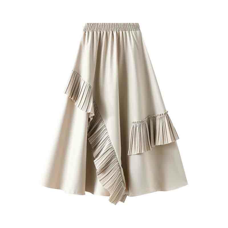 Irregular Flounces Comfortable Casual Skirt Women's 2023 Spring Autumn New Fashion Temperament Elegance Fresh Women's Skirt Y53