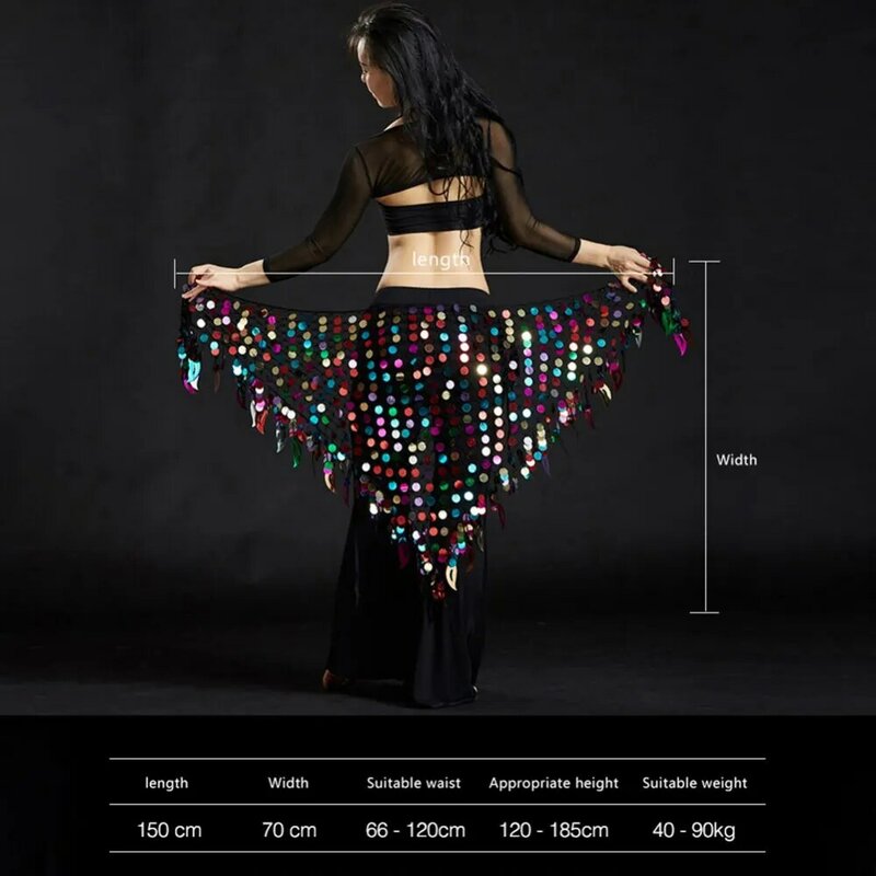 Женский модный пикантный набедренный платок для танца живота Пояс с цветными блестками цепочка юбка реквизит для сцены
