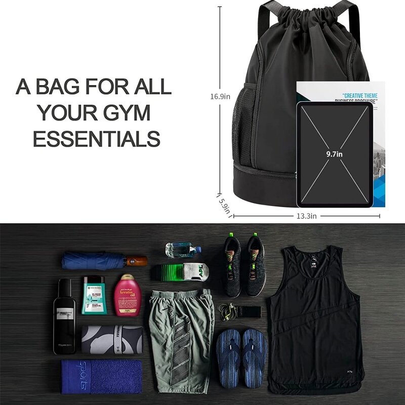 2023 New Design Sports Backpacks Multi-Pocket Large Capacity Waterproof and Durable Drawstring backpack