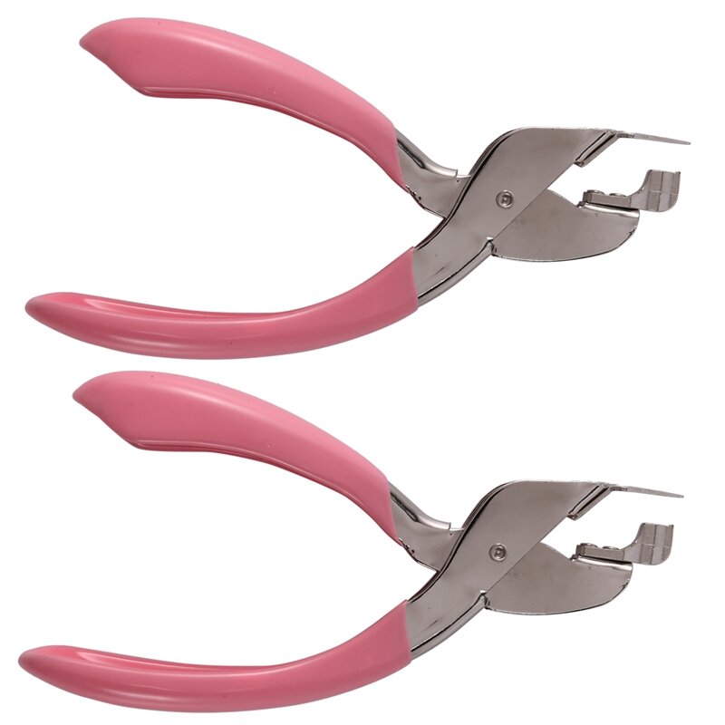 2x handheld removedor de grampo levantador abridor primavera-carregado grampo extrator para uso doméstico escola de escritório (rosa)