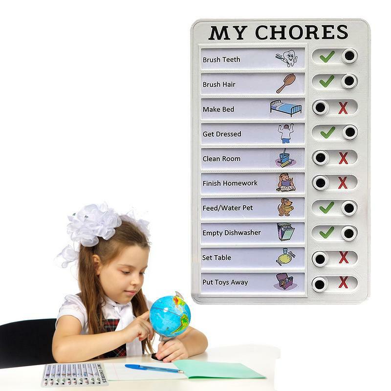 Lista delle cose da fare scheda di controllo programma giornaliero per bambini tabella delle faccende domestiche Memo Checklist Board elenco di controllo per camper riutilizzabile staccabile Chore Chart