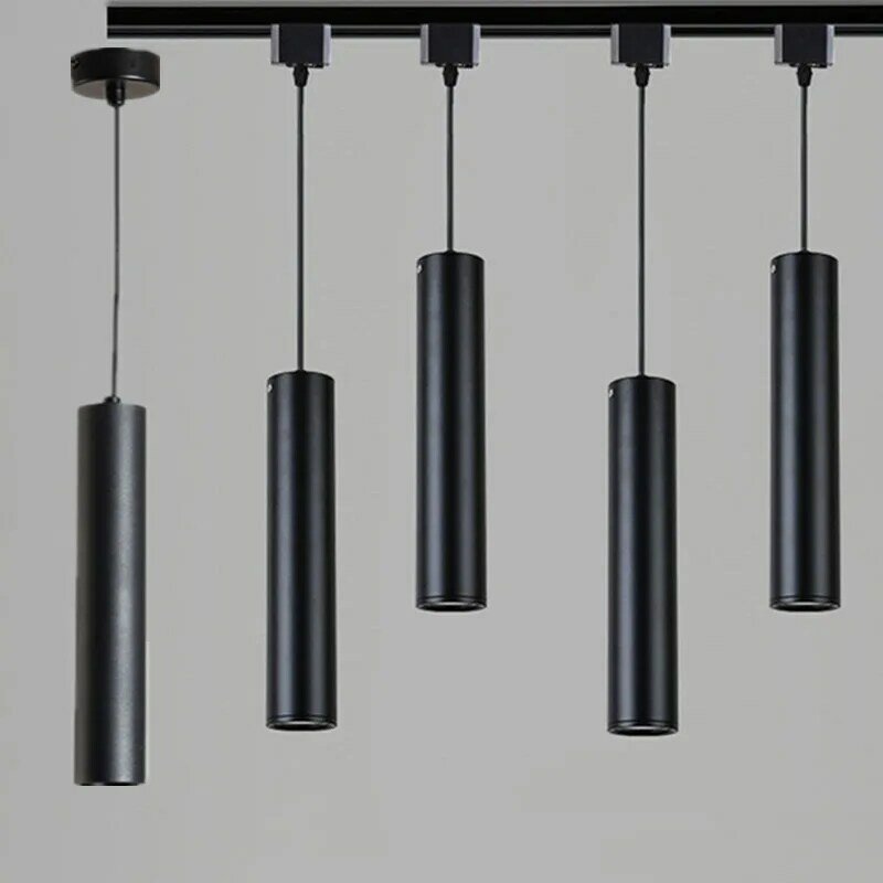 Zylinder LED Track Anhänger Lichter Lange Rohr Lampen 5W Küche Esszimmer Shop Bar Decor Schnur Schiene Decke Hängen lampe Scheinwerfer