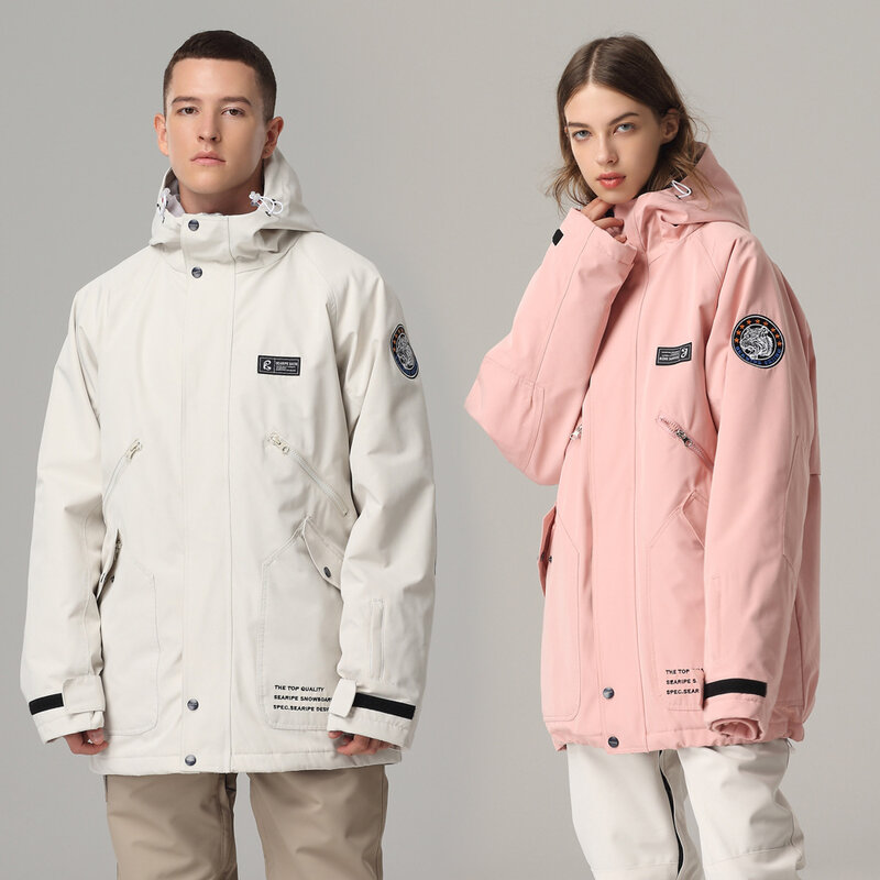 SEARIPE 남녀공용 스키 재킷, 보온 의류, 윈드브레이커, 방수 스노우 코트, 스노보드 착용, 야외 장비, 겨울 따뜻한 수트