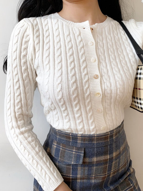 Autumn Cardigan Sweater Women Single Breasted Long Sleeve Knitted Jacket Short Cardigan Streetwear Top Outerwear Female Sweater