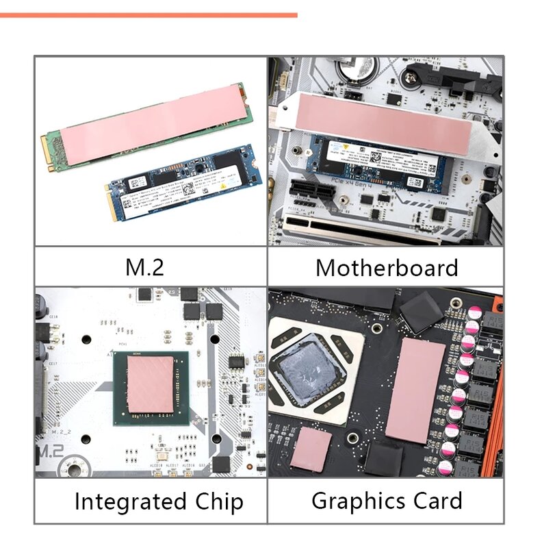 OCNG – tampon thermique à Dissipation thermique 16.8W/mk, en Silicone, pour carte graphique CPU/GPU, carte mère, multi-tailles