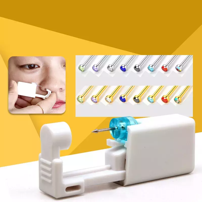 Disposable Safe Sterile Piercing Unit for Gem Nose Studs Piercing Gun Piercer Tool Machine Kit Earring Stud Body Jewelry