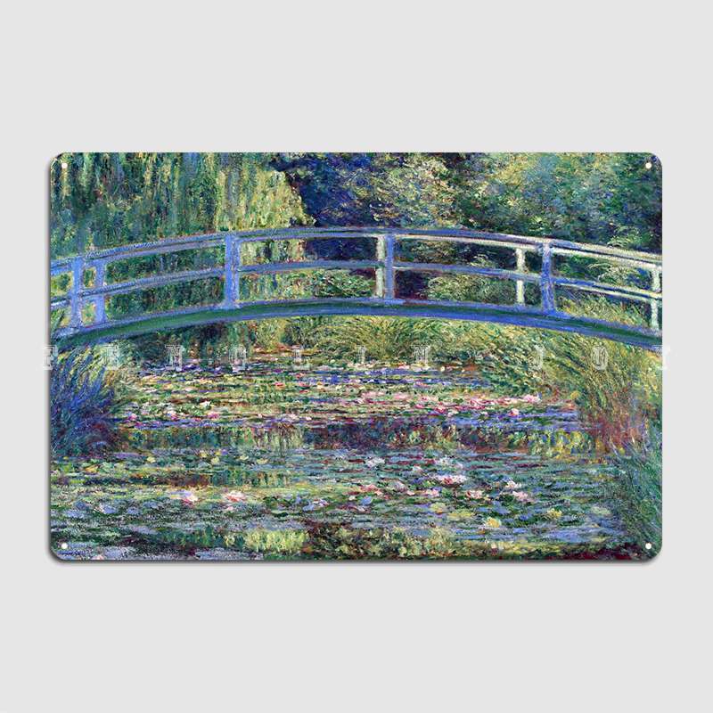 Monet Water Lily Pond Metal Sign Poster Living Room Printing Pub Tin Sign Poster