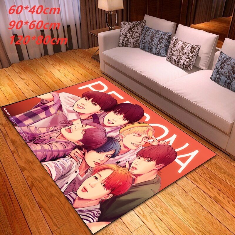 Alfombra Kpop, alfombra del ejército Pop Art para fanáticos, alfombra de puerta, alfombra de baño de área, amantes