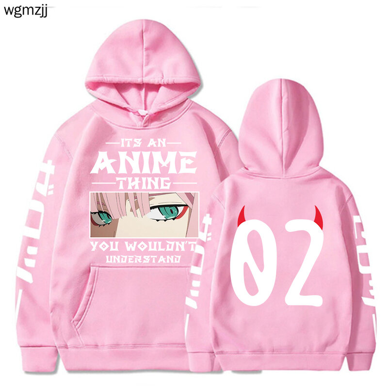 Anime Darling In The Franxx hoodie Men and Women Harajuku long sleeve Sweatshirts Zero Two hip hop Hoodie