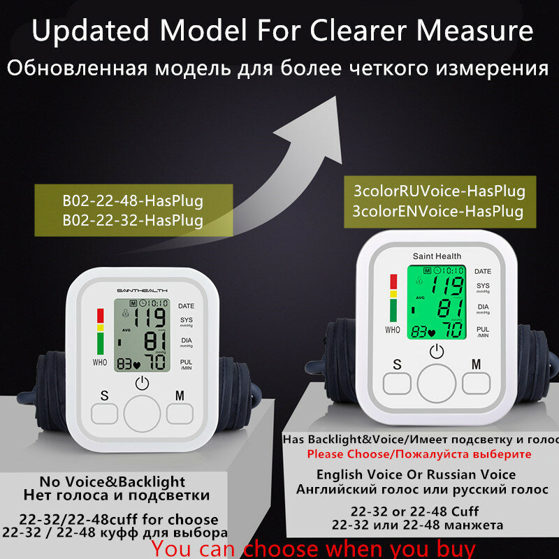 Saint Health misuratore di pressione sanguigna saturimetro saturimetro da dito pressione sanguigna termometri anemometro monitor misuratore pressione arteriosa da braccio