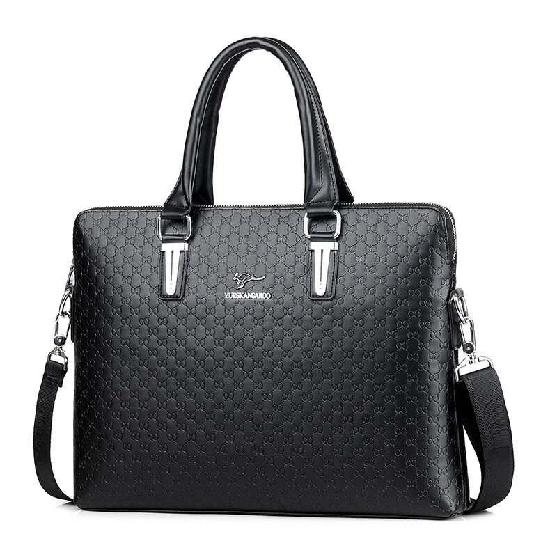 Новинка 2022, модный мужской кожаный деловой портфель, повседневная мужская сумка через плечо, сумка-мессенджер, мужские сумки для ноутбука, м...
