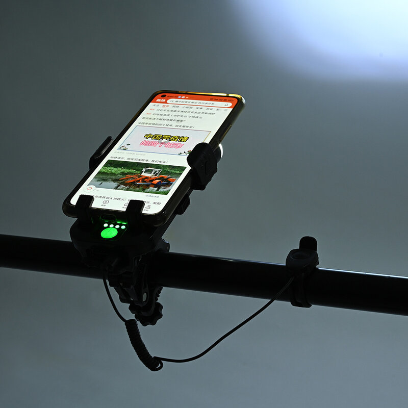 4000Mah Fiets Licht 4 In 1 Auto Koplampen Fiets Hoorn Licht Mobiele Telefoon Beugel Verlichting Fietsen Apparatuur Met Lader