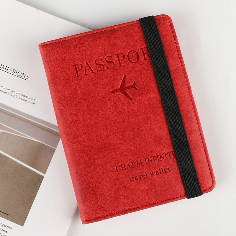 المحمولة رقيقة جدا الجلود وثيقة حزمة جواز سفر حقيبة غطاء سفر حافظة جواز سفر حامل محفظة بشريحة RFID