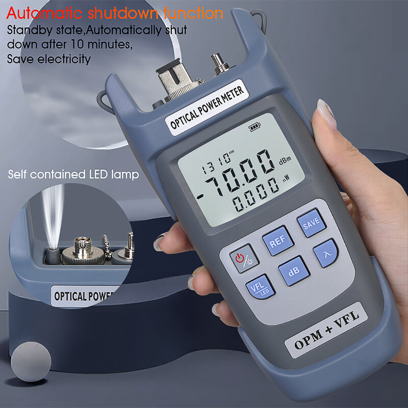 3 In 1 Optical Power Meter & Visual Fault Locator & LED FTTH Fiber Tester(-70 ~ + 10dBm) OPM และ VFL 1/10/15/20/30/50MW KM