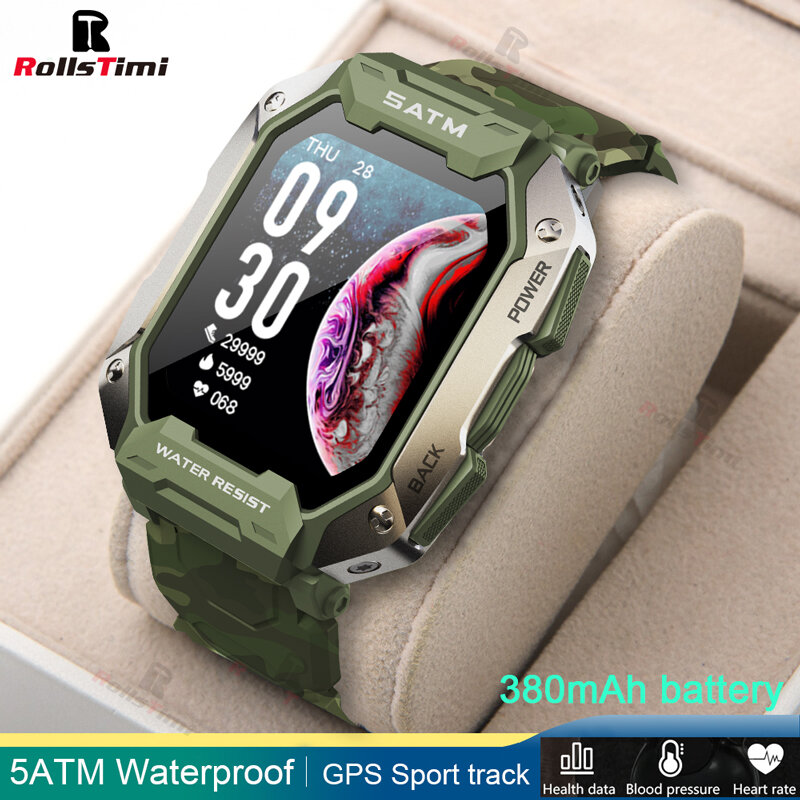 Смарт-часы Rollstimi мужские водонепроницаемые (5 атм) с поддержкой Bluetooth 2022