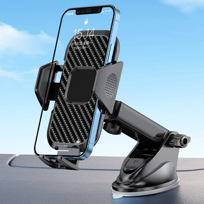 Handy Halter Auto Mobile Unterstützung Stehen Carbon Faser Oberfläche für iPhone 13 12 11 Pro Max X 7 8 xiaomi Huawei Samsung