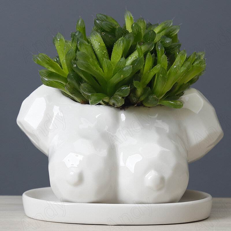 Criativo vaso de flores cerâmica francês o corpo arte varanda macetas para plantas suculentas sala estar desktop ornamentos abstratos