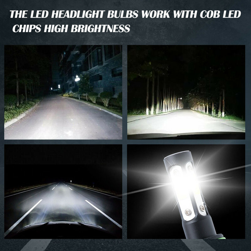 4ด้านข้าง H4 Lampu Depan LED H7 H11 H8 H9 9005 HB3 9006 HB4 H4 H13 9004 9007 72W 14000lm อัตโนมัติรถยนต์ LED LED Light 12V