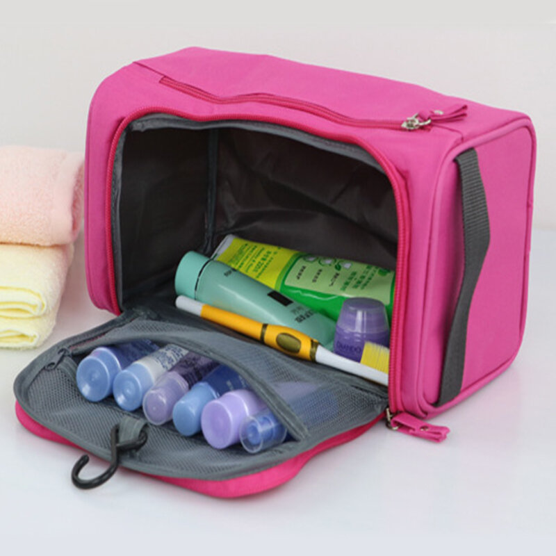 Novo portátil saco de lavagem de higiene pessoal à prova dwaterproof água mulher banheiro saco de armazenamento de cosméticos grande capacidade viagem caso de maquiagem