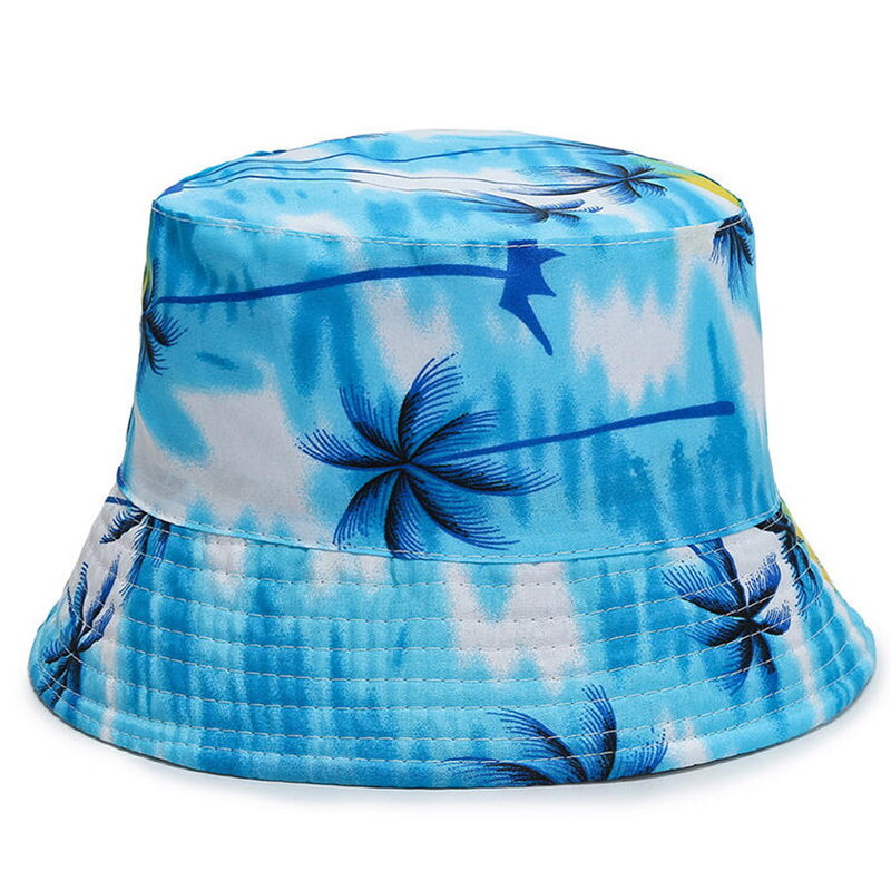 ผู้หญิงฤดูร้อน UV-Proof Reversible Sun หมวกชาวประมงหมวก Men Casual Beach หมวกตกปลาสีขาวพิมพ์คู่-ด้าน Topi Bucket