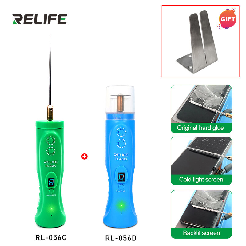 RELIFE RL-056D 056C Pemotong Cerdas dan Mesin Pemoles Degumming Penghilang Layar Penghilang Lem OCA untuk Perbaikan Ponsel