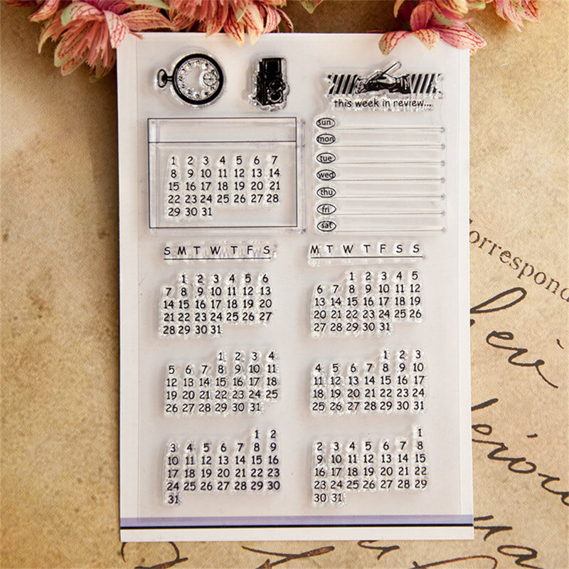 Transparent Clear Calendar Stamp Scrapbooking Hand Account Journal Diary Decor Office Supplies DIY Craft  Hand Made Tools