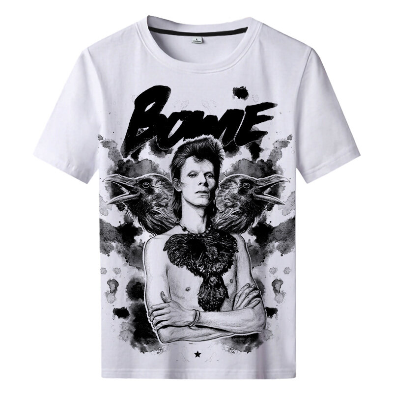 Rocker Bowie koszulka hiphopowa mężczyźni kobiety 3D Rocker David z nadrukiem T-shirt w za dużym rozmiarze w stylu Harajuku letnie koszulki z krótkim rękawem