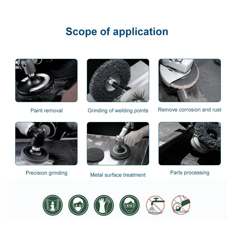 Roda de lixamento polimento aço inoxidável roda pintura oxidação remoção moagem disco para acessórios moedor ângulo 16/22mm furo interno