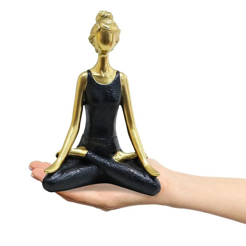 Liffy yoga estátuas decoração para casa ornamentos 3 pçs resina meditação senhora yoga pose estatueta mesa decorações decorativas presente