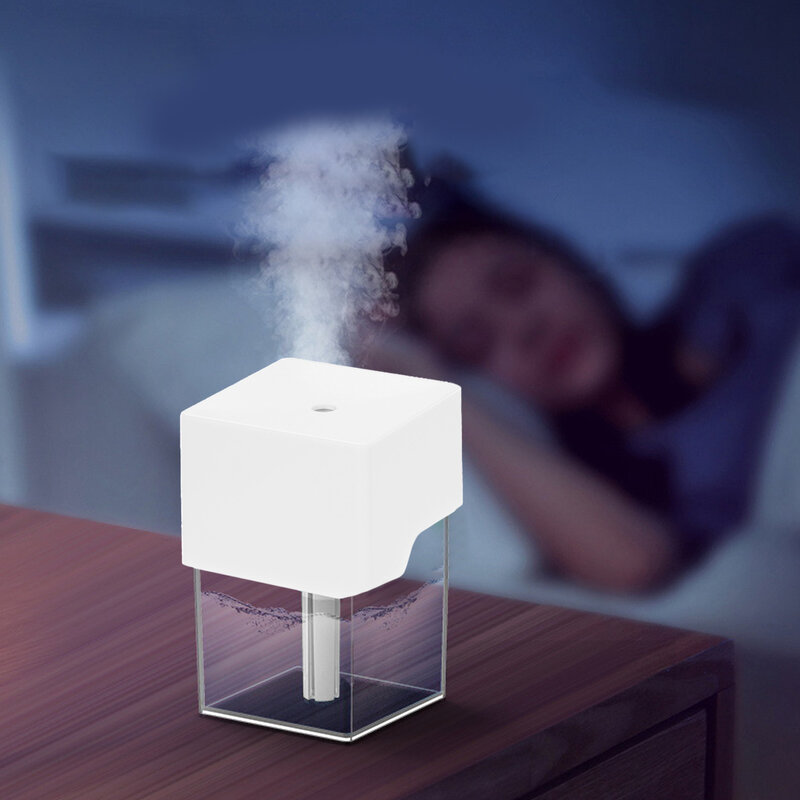 Humidificador de vapor frío, pulverizador de Aroma A9 con luz LED nocturna para escritorio, dormitorio, oficina, planta azul para bebé