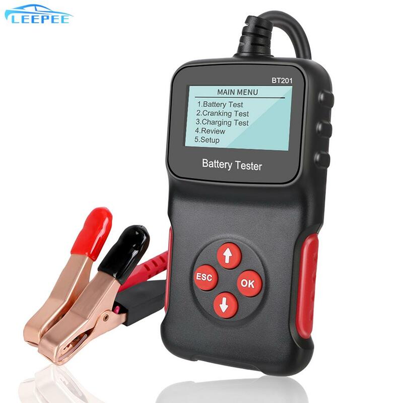 Support 6 Languages Car Battery Tester 100-2000 CCA 12V Cranking Charging Circut Test Multi-Function Diagnostic Tool BT201