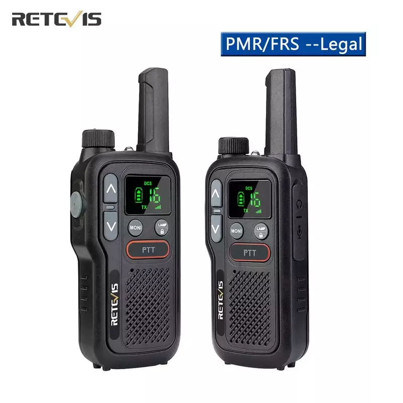 Retevis-ミニトランシーバーrb618,充電式,ウォーキートーキー,1または2ユニット,pmr446,長距離,ポータブル,狩猟用双方向ラジオ