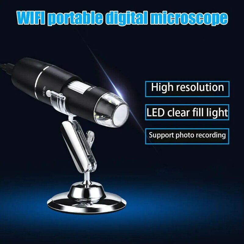 1600X 1000X Wifi Electronic Handheld Portable Digital USB Interface Electron Stereo Microscopes 8 LED Bracket For Android IOS PC
