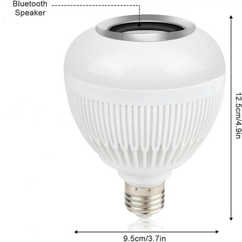 Bluetooth Music Bulb Smart 12W RGBW E27 Changing Music Light Bulb Bluetooth Speaker Multicolor with Remote Control Bulb