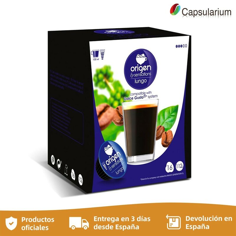Café lungo origem sensation. Caixa de 16 cápsulas de café compatíveis com nespresso dolce gusto-máquina de café capsularium