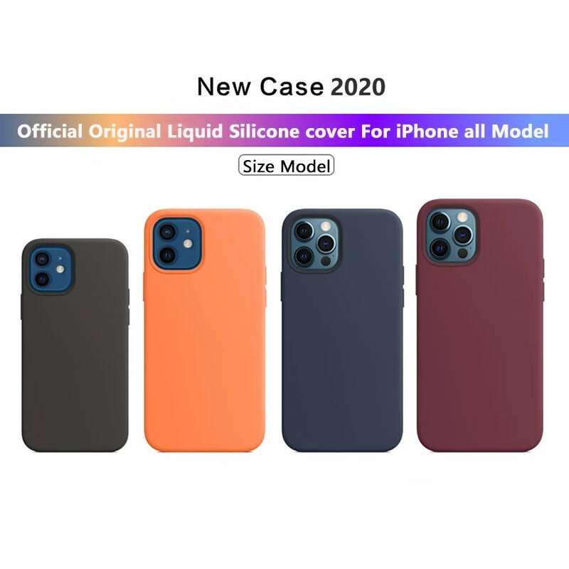 Official Original Silicone Case For Apple iPhone 11 12 13 14 Pro Max XR X XS Case For iPhone 13 12 Mini 7 8 14 Plus full Cover