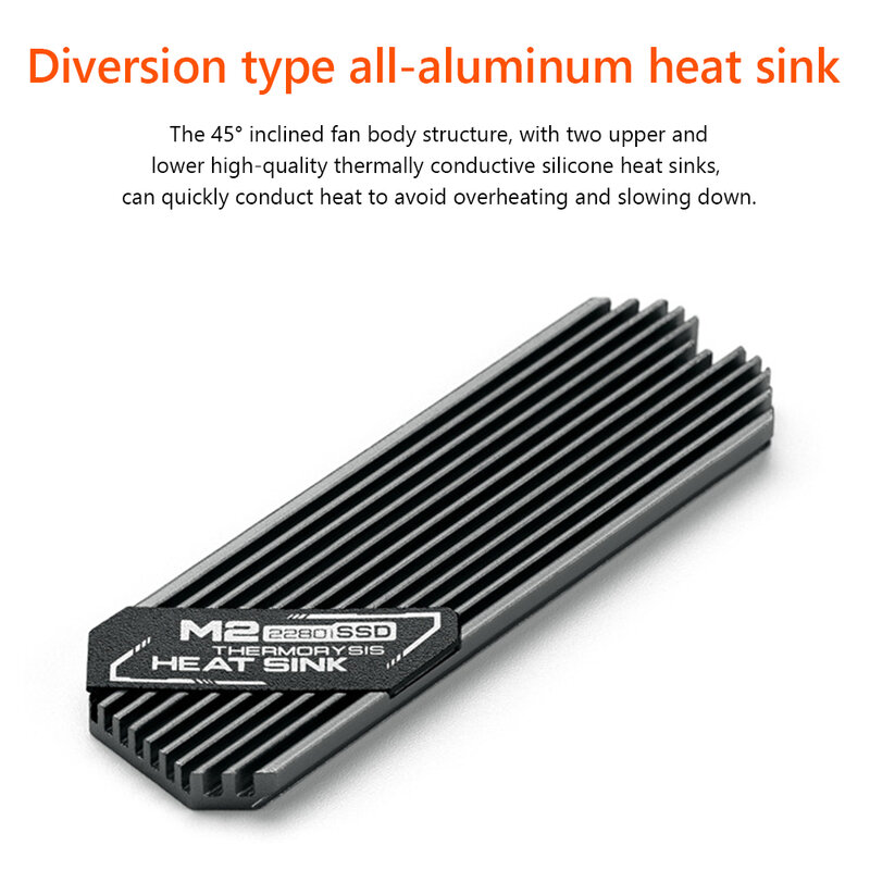 Disipador de calor M.2 SSD M2 2280, disco duro de estado sólido, disipador térmico de aluminio, almohadilla térmica de refrigeración para PCIE 2280 SSD, 2/1 Uds.