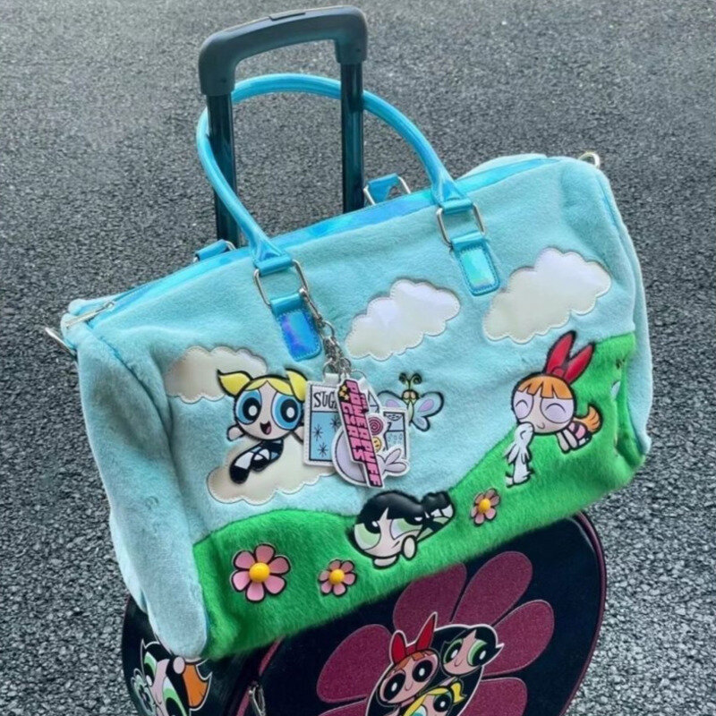 Сумка Y2k для женщин, универсальная вместительная Милая женская сумочка в молодежном стиле, чемодан в мультяшном стиле, забавная дорожная сумка